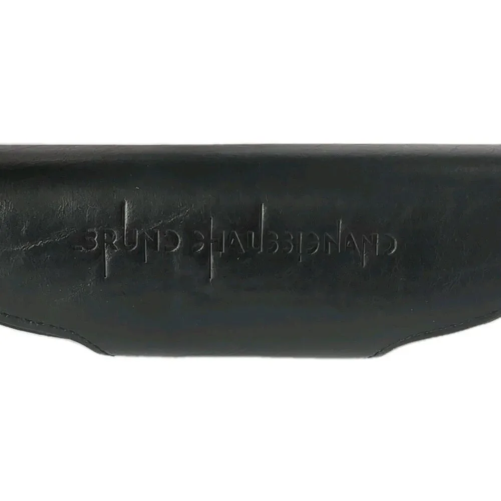 Bruno Chaussignand Eyewear Eyeglass Hard Case Zipper Closure Faux Leather Black
